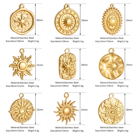 Edelstahl Charms Anhänger Set für DIY Schmuckgestaltung