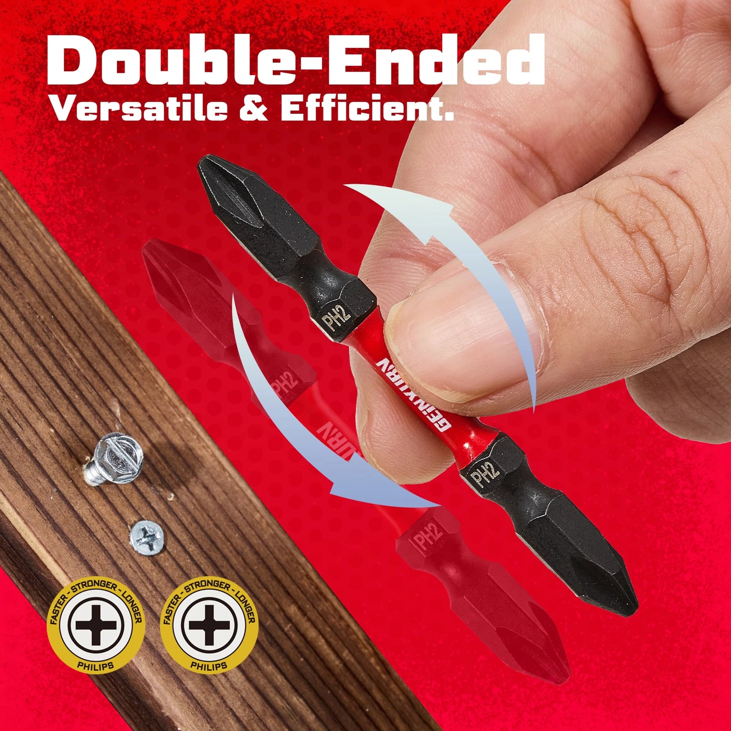 Doppelseitiger PH2 Impact Bit Set aus S2-Stahl für hohe Drehmoment-Anwendungen