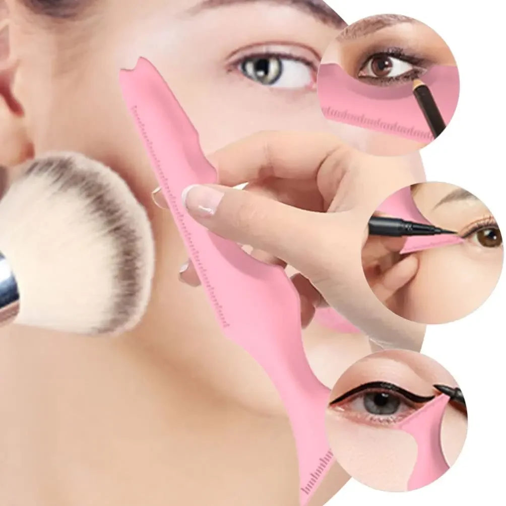 4 PCS Wiederverwendbare Silikon Eyeliner Schablonen Set für präzises Make-up