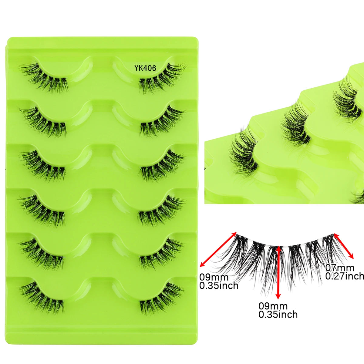 Natürliche Katzenaugen Halb-Wimpern Sets 3/6/10 Paare – weich - wiederverwendbar