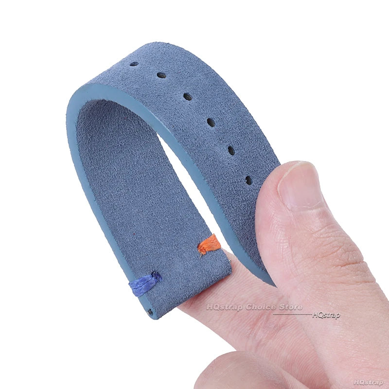 Wildlederarmband mit handgefertigten Nähten für Vintage Uhren 18-22mm