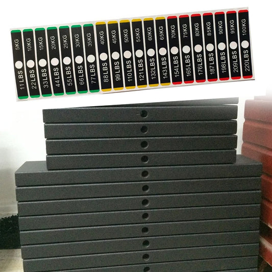 Gewichtsstapel-Etiketten 11-220 lbs Aufkleber für Fitnessstudio Hantelplatten