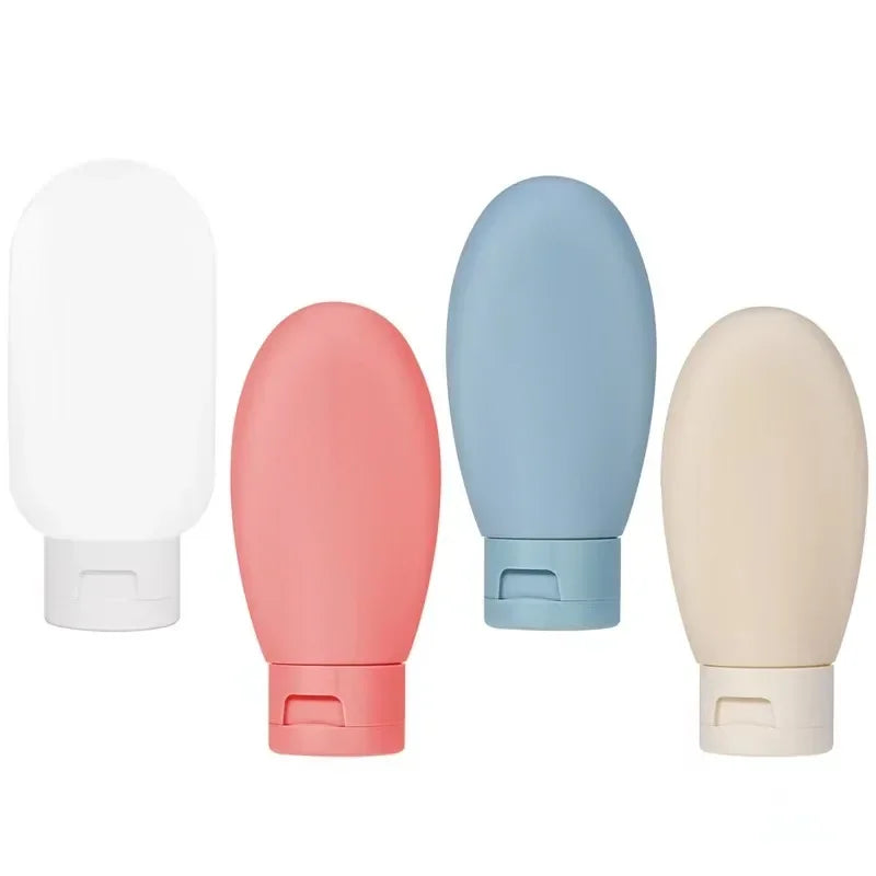 Praktisches 4er Reise Flaschen Set 60ml – auslaufsicher, nachfüllbar - flugtauglich