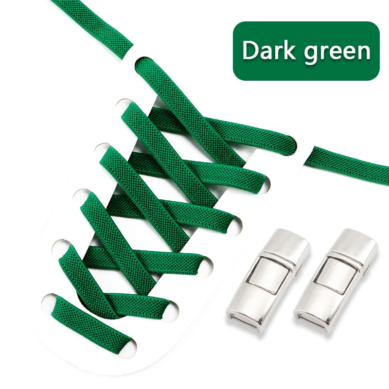 Schnell & bequem: Elastische 8mm Press Lock Sneakerschnürsenkel ohne Binden