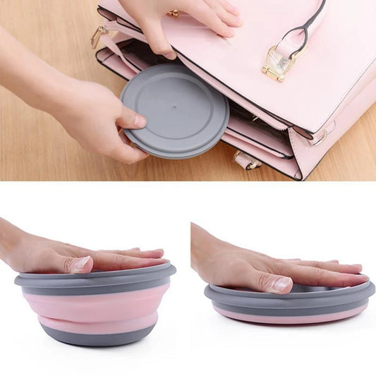 Flexibles 3-teiliges faltbares Silikon Lunchbox-Set mit Deckeln – leicht - platzsparend