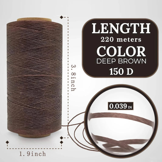 1 mm Lederwachsfaden 220 m für Basteln und Buchbindung