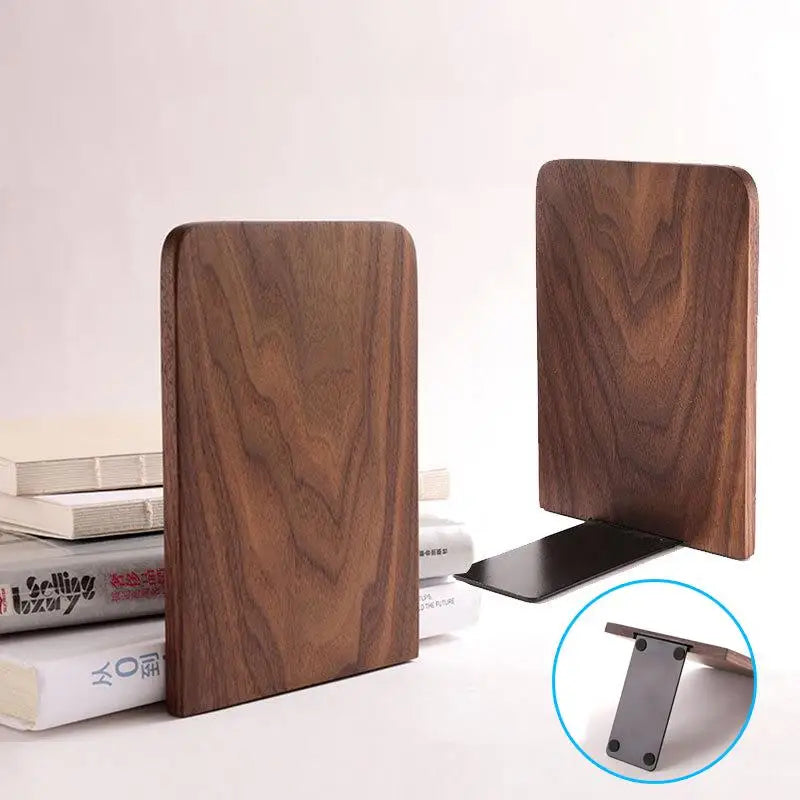 Natur Holz Buchstützen rutschfeste Verdickte Desktop Bücherregal