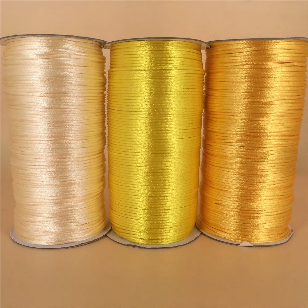 2mm Satinband geflochten Seide Makramee Seil für DIY Armbänder