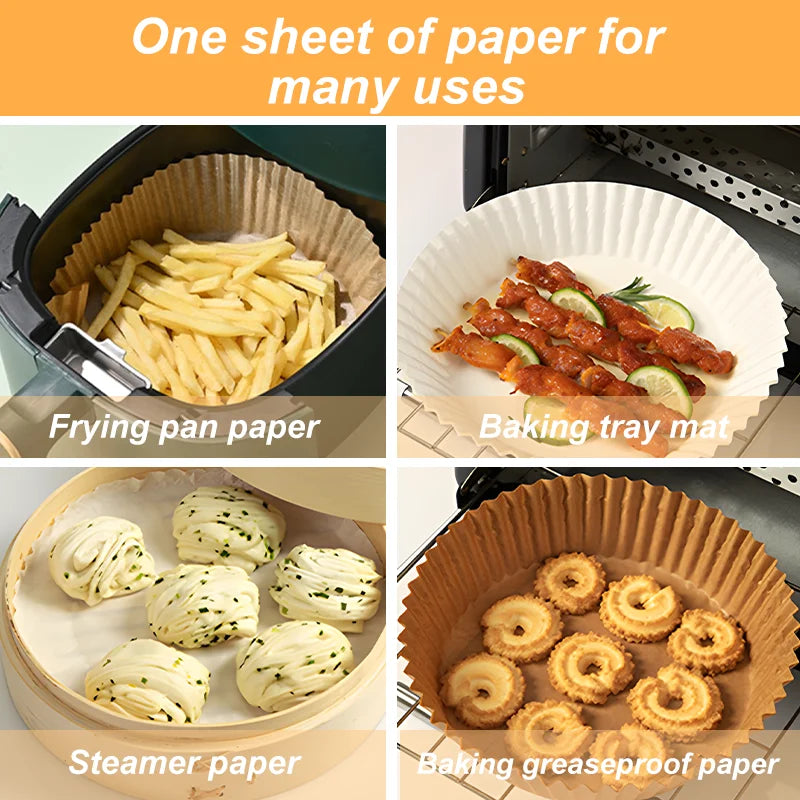 Einweg Backpapier-Liner für Heißluftfritteuse aus Pergamentpapier