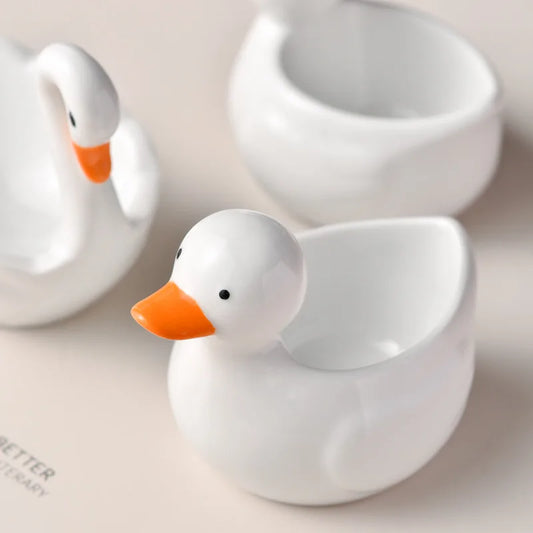 Kleine 50ml Keramikschale mit Schwan- - Entendesign – Perfekt für Snacks - Kindergerichte