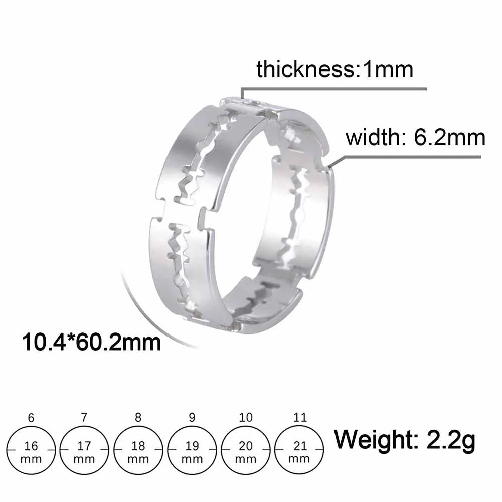 Edelstahl Punk Ringe Unisex 6-13 Größe Stilvoll - Robust
