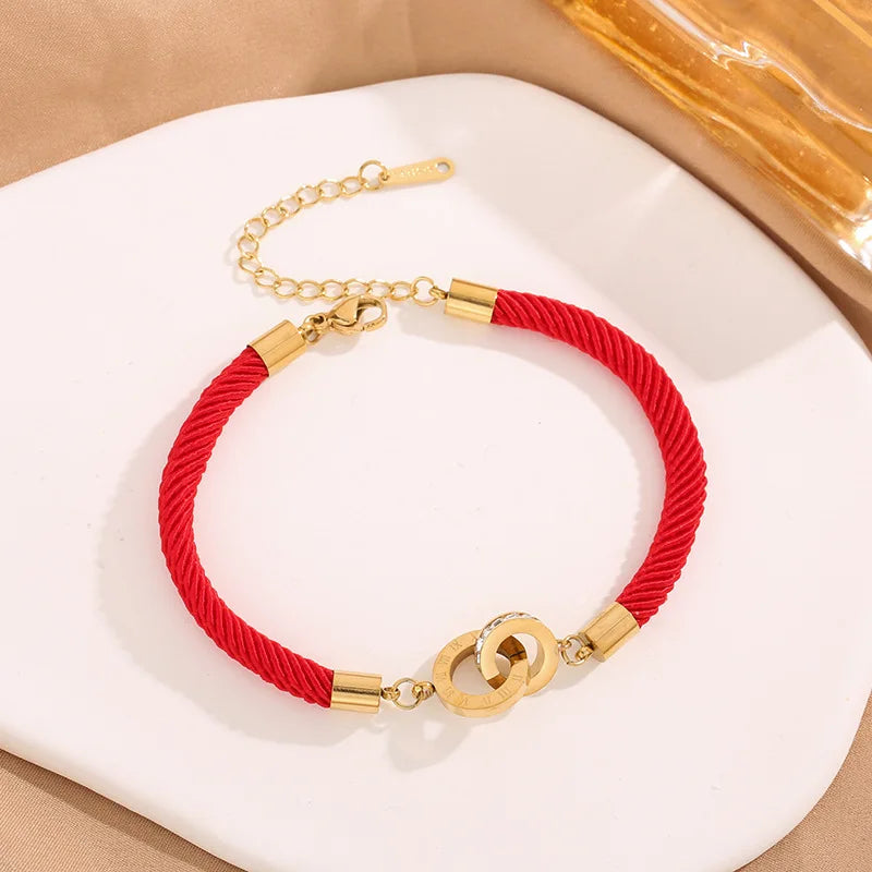 Elegantes Edelstahl Armband mit Römischer Zahl und geflochtenem Seil