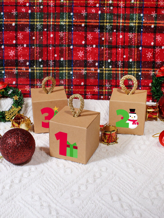 Weihnachts-Adventskalenderblöcke aus Holz mit 24-tägigem Countdown