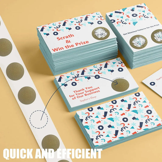 300 selbstklebende, runde Rubbelaufkleber 2,5 cm für Kinder - Partyspaß