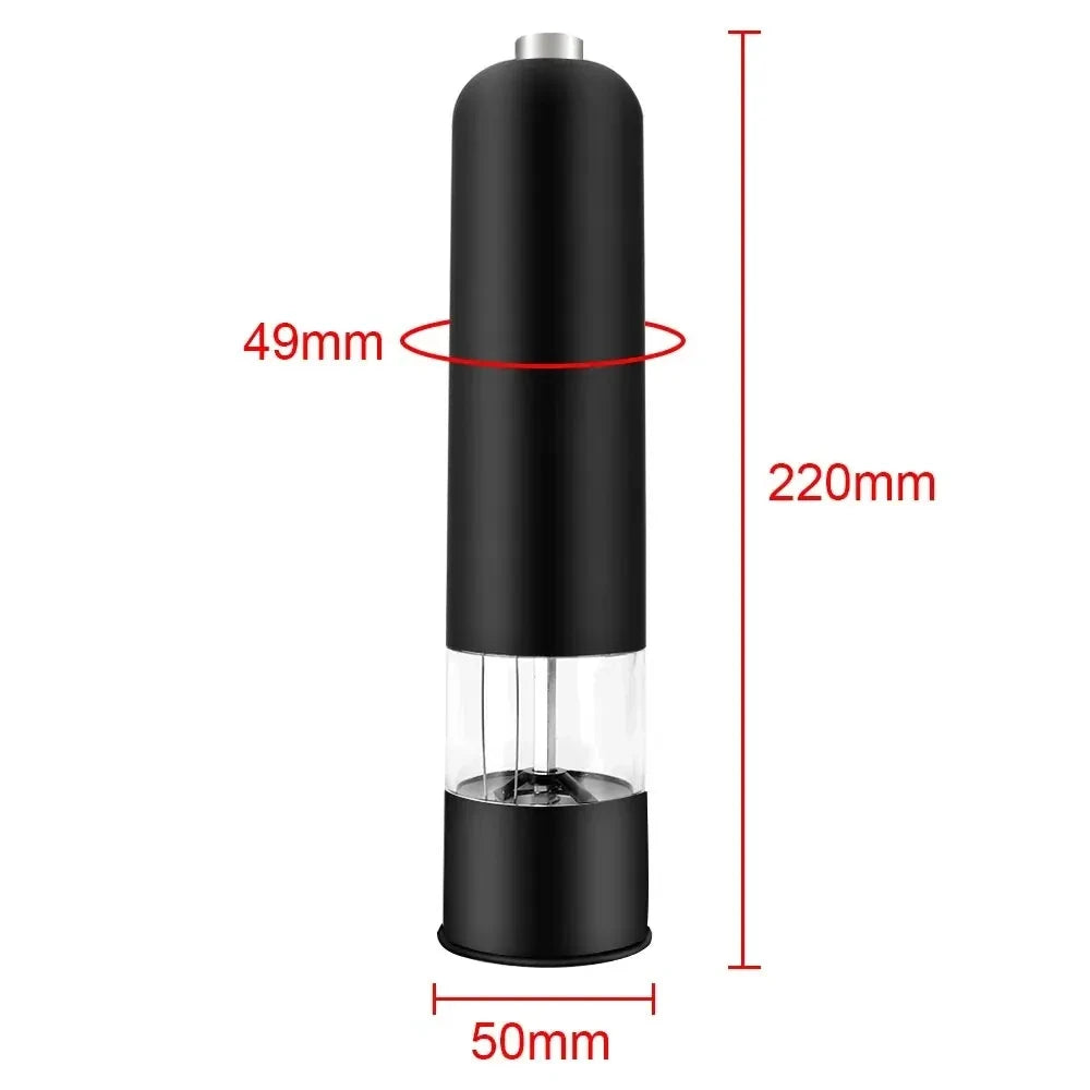 Automatische LED-Pfeffer- - Salzmühle – Kabellos, verstellbare Grobheit, robust
