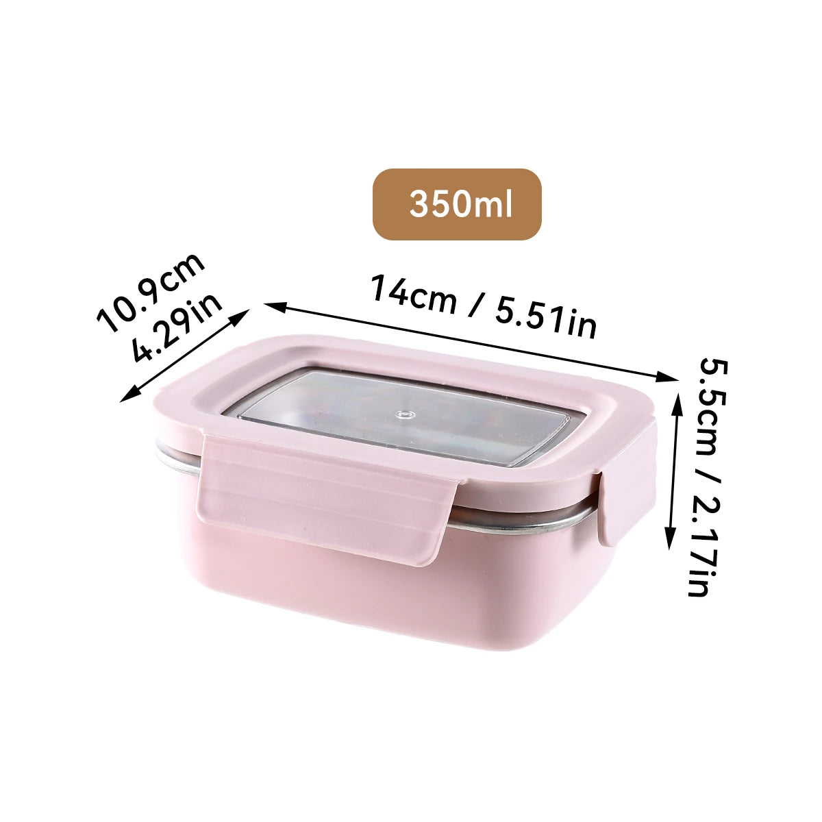 304 Edelstahl Geteilte Lunchbox – Mikrowelle, Dicht, für Schule & Büro