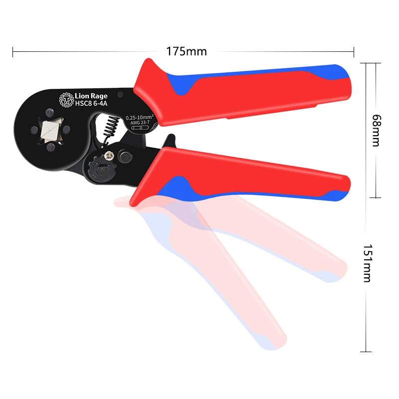 Präzises Crimpen: Kompakte Crimpzange 0,25–10 mm² aus robustem Stahl