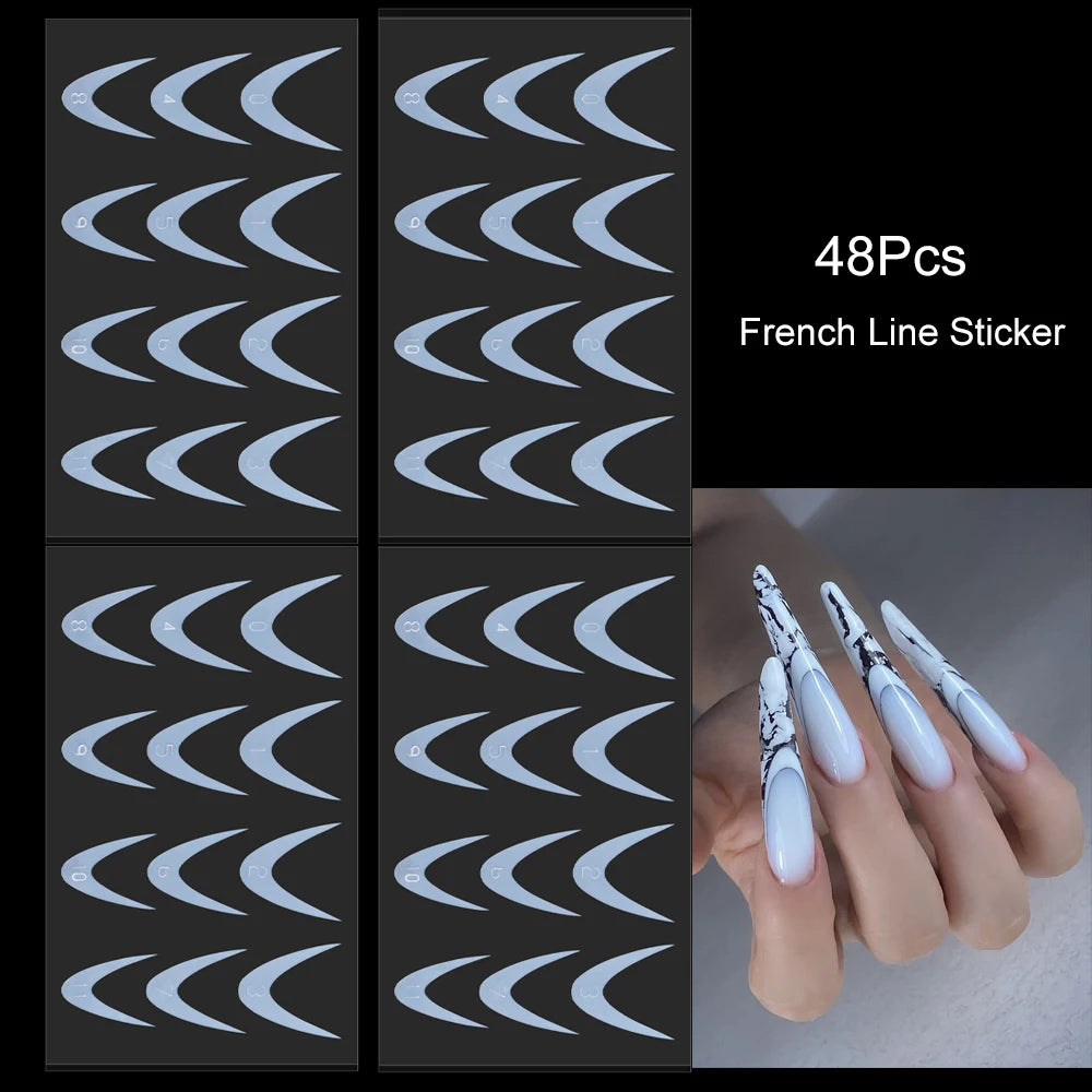 48er Set weiche Silikonpads für französische Nägel Maniküre