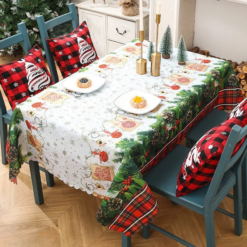 Weihnachtlicher Tischlaeufer und Tischdecke Kreativ Bedruckt Festliche Dekoration