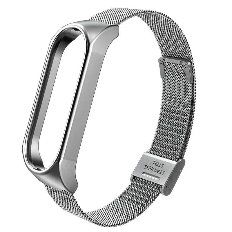 Luxuriöses Milanaise Edelstahl-Armband kompatibel mit Smartbands 3-6
