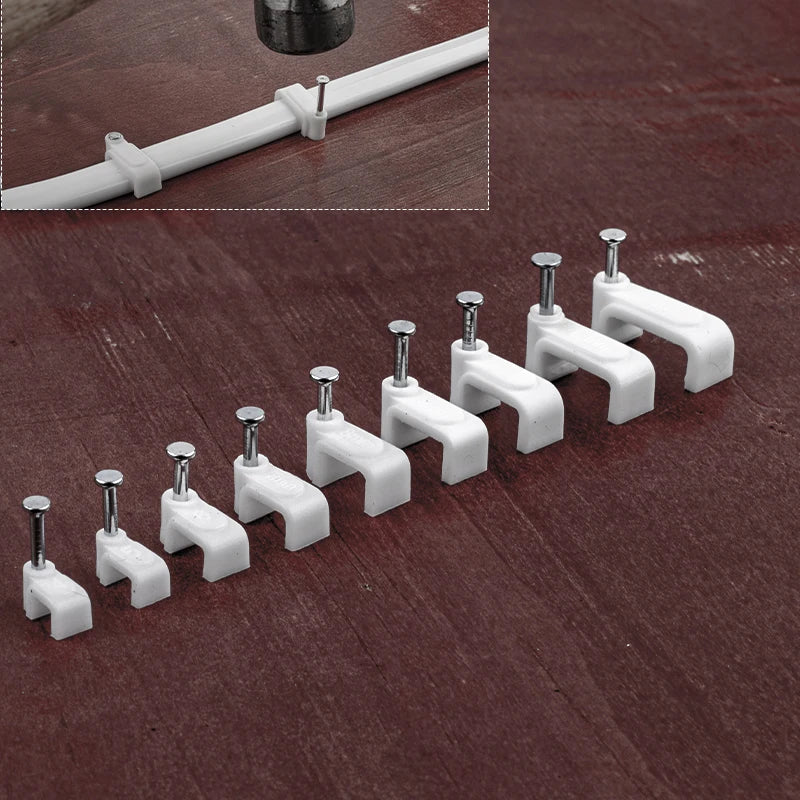 100x Flache Kabelklemmen Set für Drahtmanagement 4-14mm - Kabelhalter