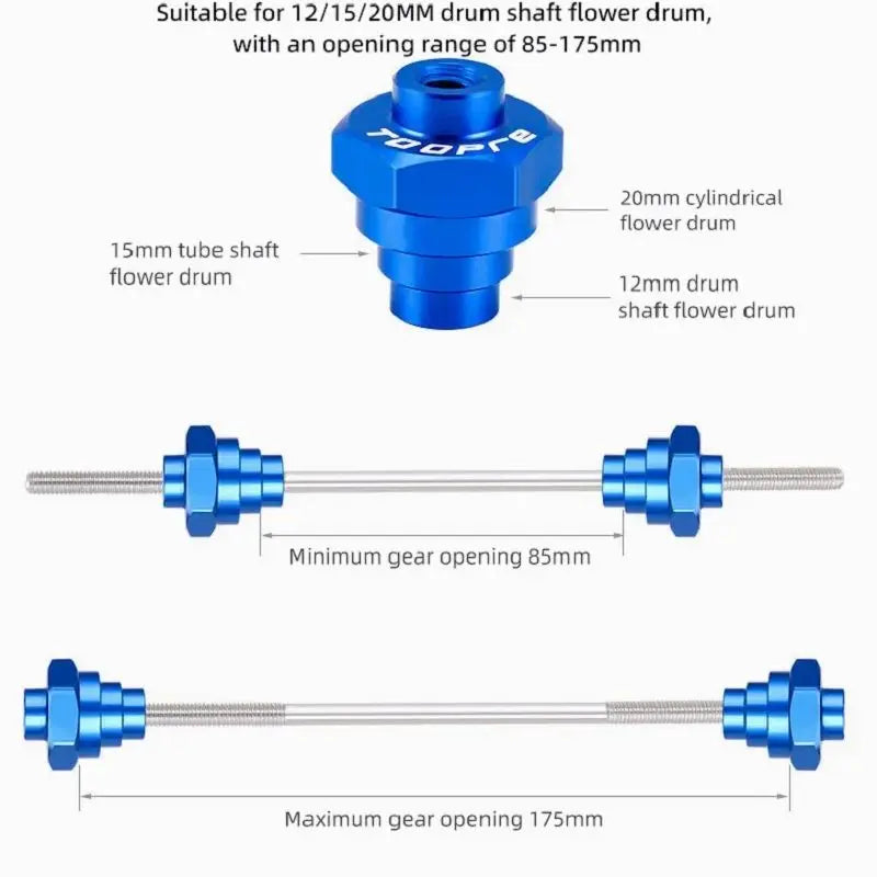 Präzise - stabil: Befestigungsstange für 12/15/20mm Fahrradnaben aus Aluminium