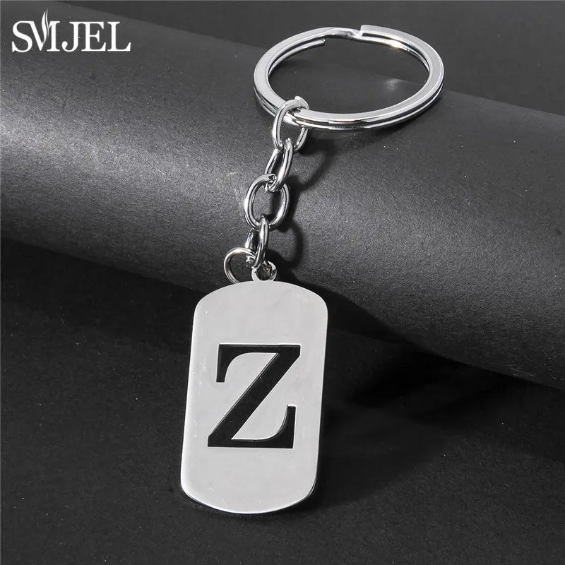 Edelstahl A-Z Buchstaben Schlüsselanhänger – Stylishes Party-Charm