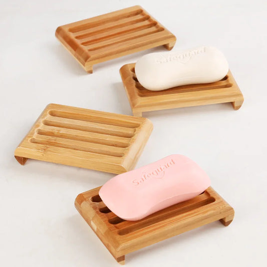 Tragbare Holz Bambus Seifenschale Seifenhalter Bad Zubehör