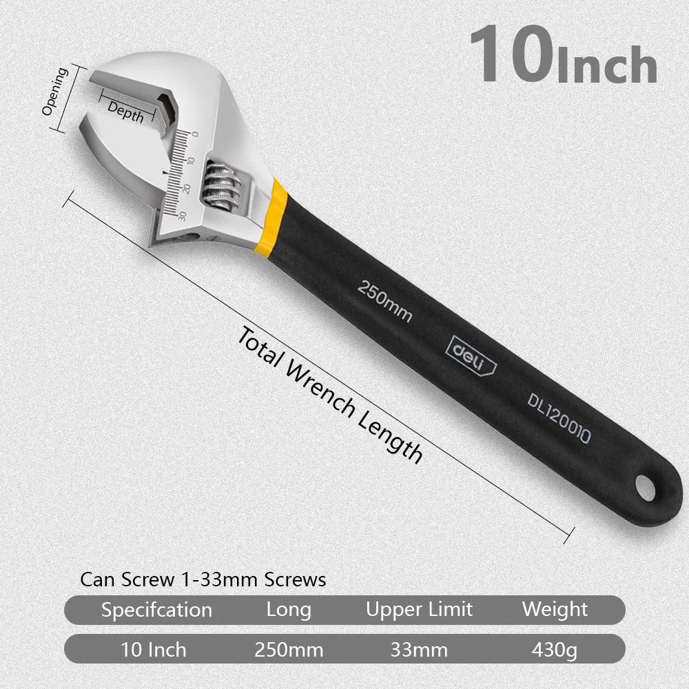 Deli Universalschlüssel Verstellbar rutschfest große Öffnung