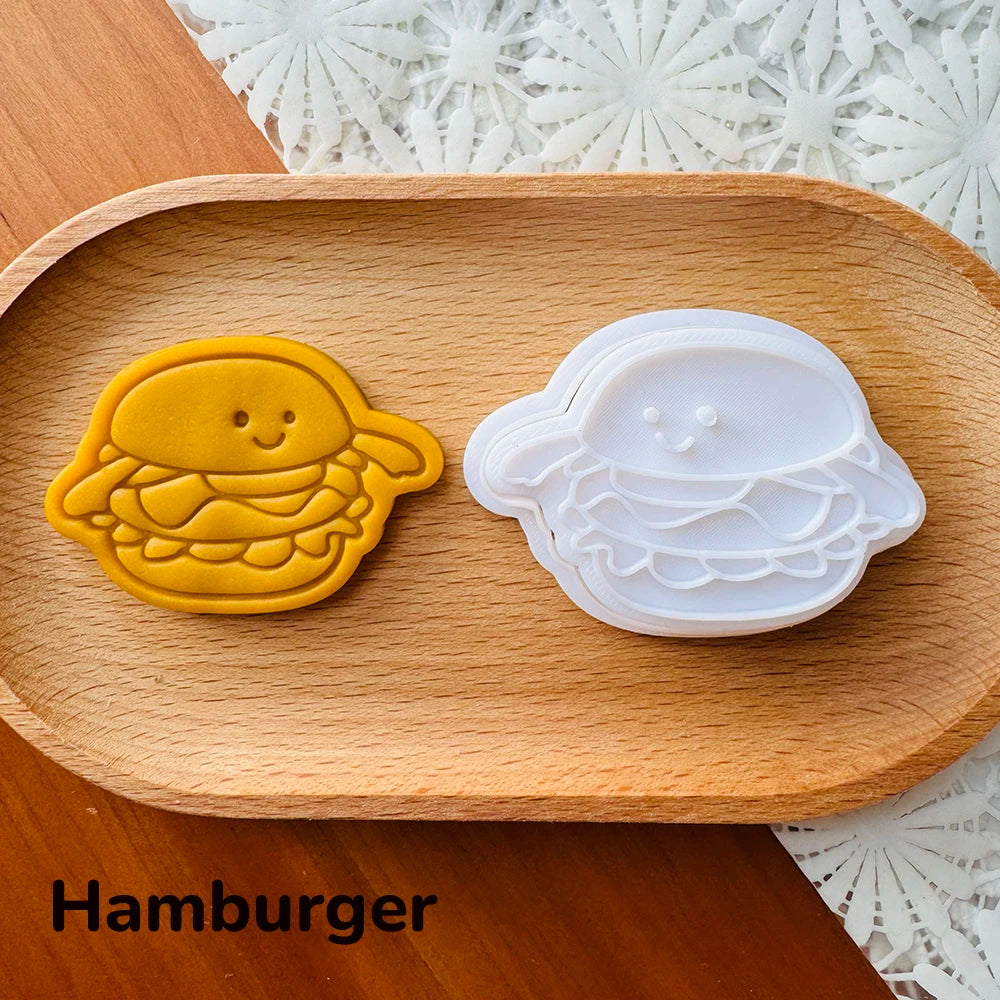 Kreative Backform: Burger - Sandwich Motiv Keksstempel aus PLA Kunststoff