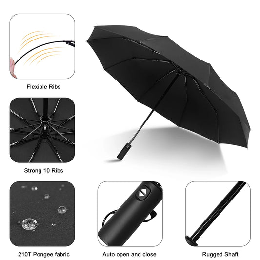 Winddichter kompakter automatischer Taschenschirm 1 2 oder 3er Pack