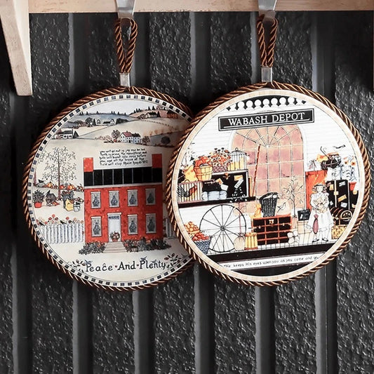 Runde Keramik Tisch Matte 17x17 cm Hitzebeständig Isolierpad Retro Stil