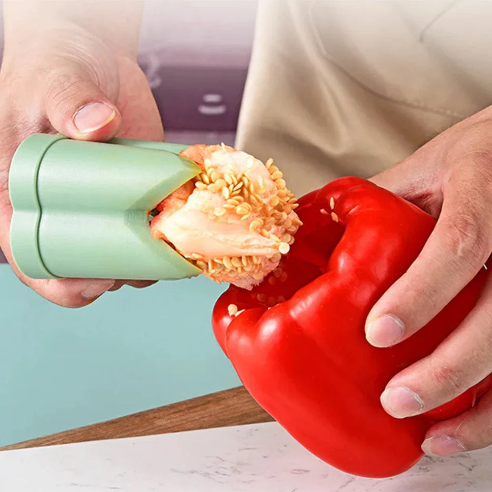 2-in-1 Obst - Pfeffer Corer – Sicherer Kernentferner aus ABS, kompakt - robust