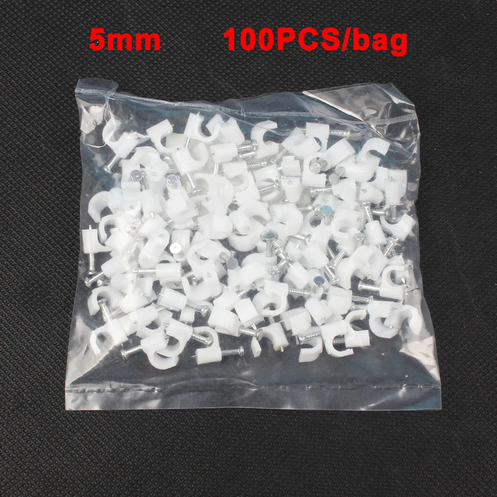 Runde Kabelklemmen 4-16mm für sichere Kabelverlegung – 100 Stück weiß