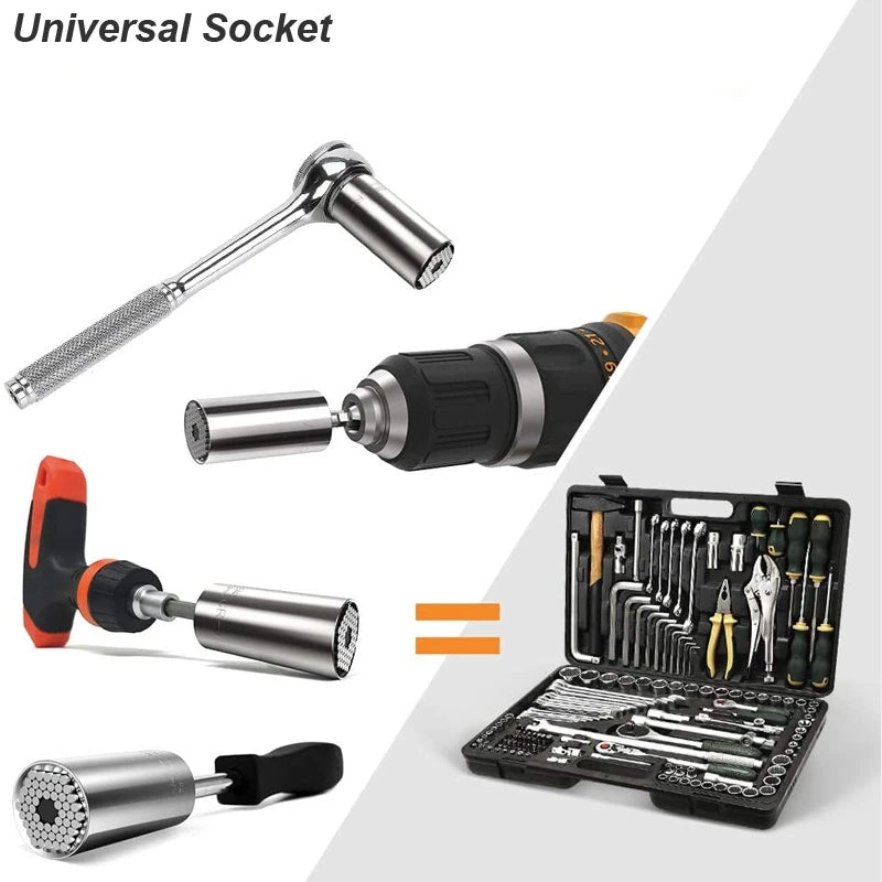 "Automatischer Steckschlüssel-Adapter aus Chrom-Vanadium-Stahl für 7-19 mm Muttern"