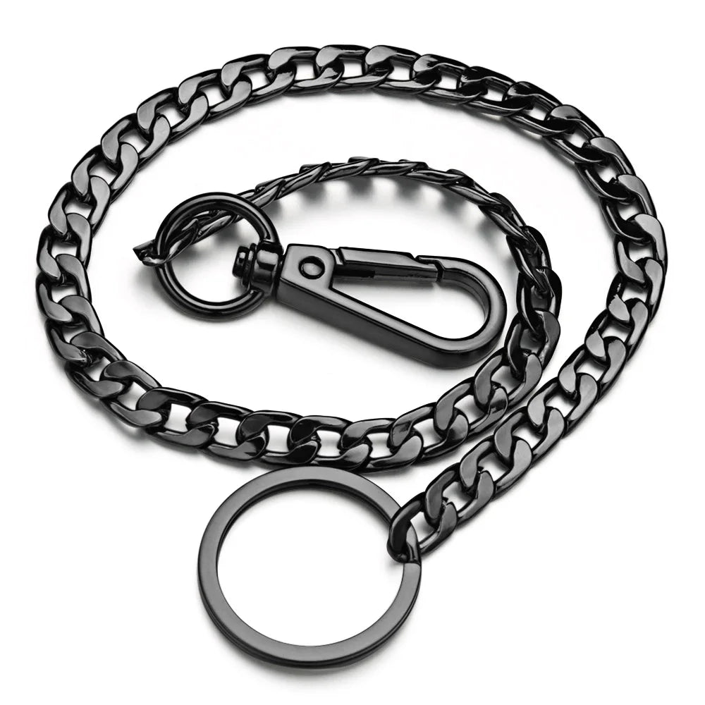 Robuste 42cm Metall Schlüsselbund Gürtelkette in Gold, Schwarz - Silber – Rockstyle