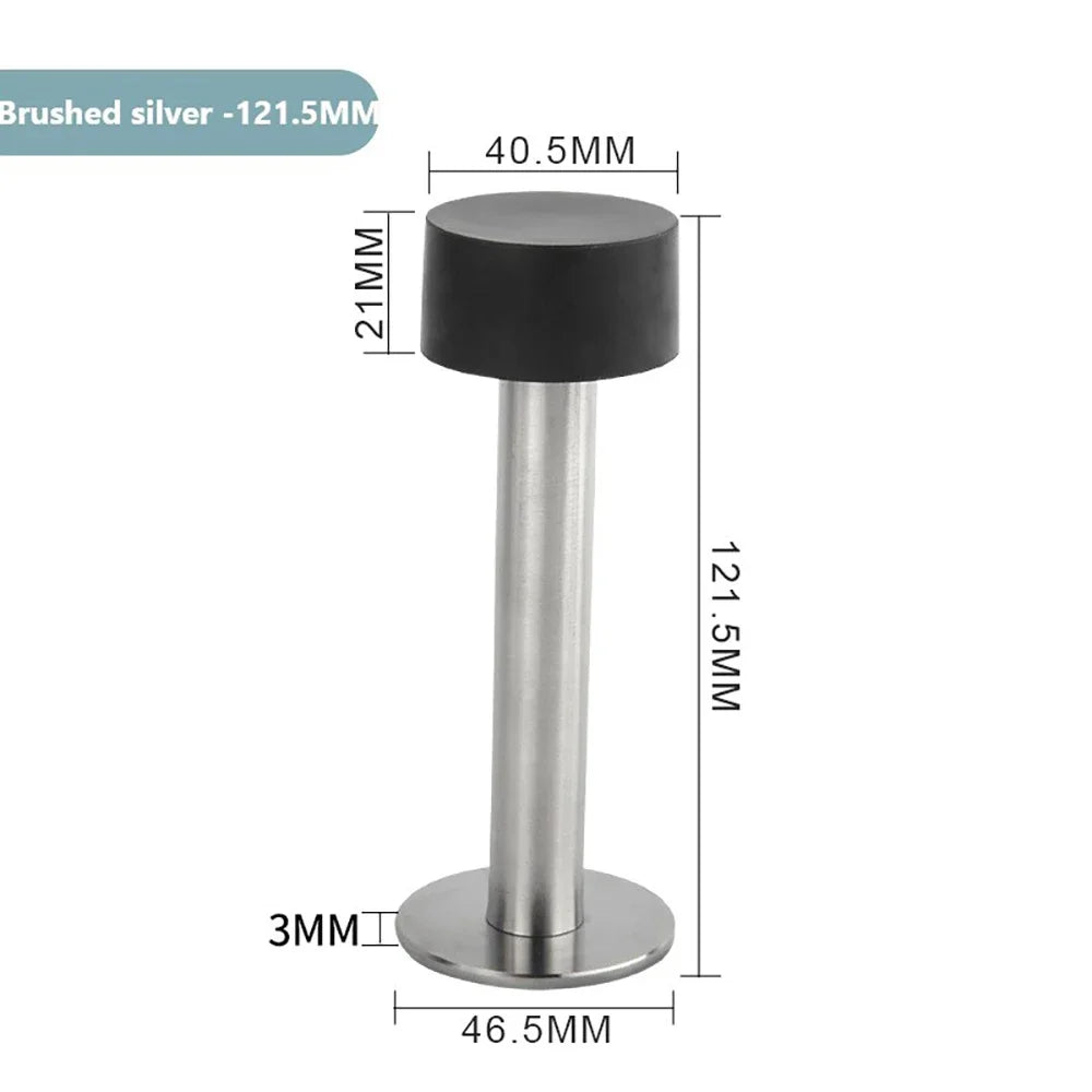 Nagelfreier Edelstahl Gummi Türstopper zur Boden- Wandmontage - Varianten