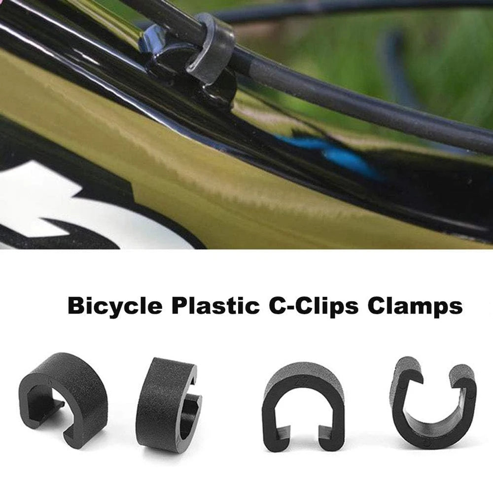 Robuste Fahrradkabelklemmen aus Kunststoff – 20-100 C-Clips für MTB - Straße