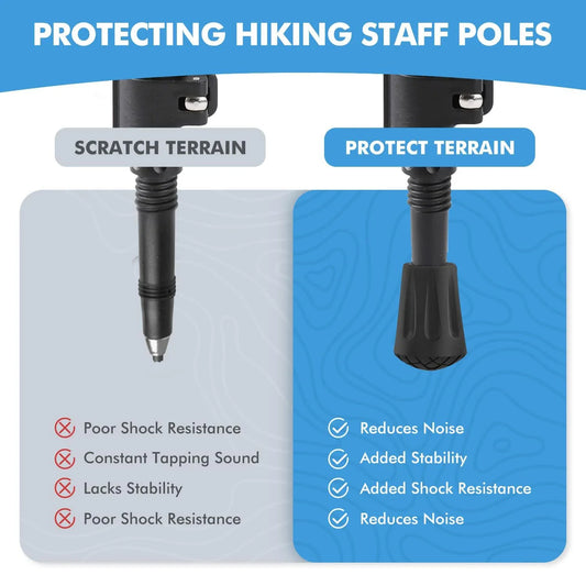Rutschfeste Gummi-Ersatzspitzen für Trekkingstöcke – 1-5 Stück Sets schwarz