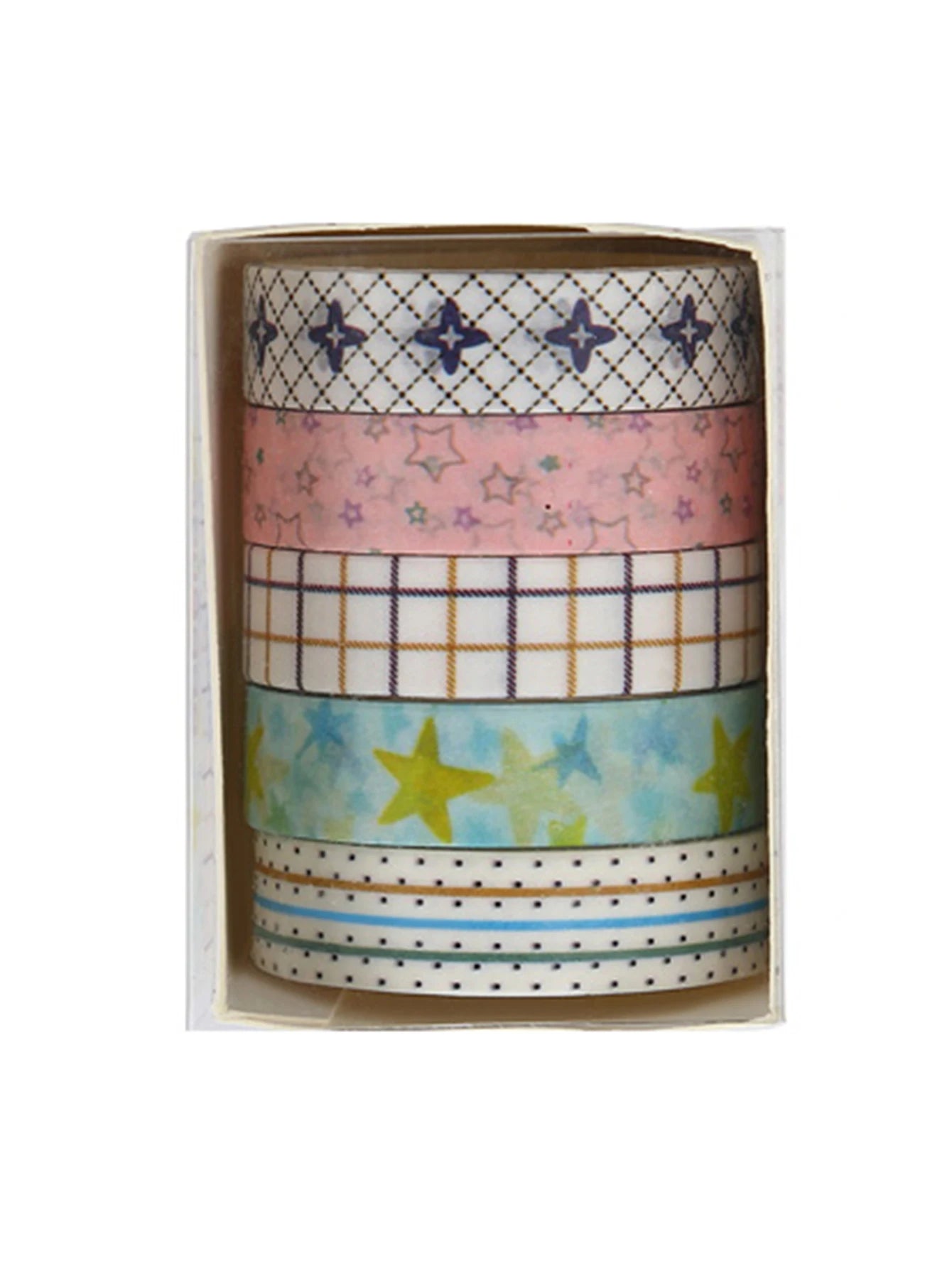 5 Rollen Washi Tape Set für Geschenkverpackung und Präzisionsarbeiten