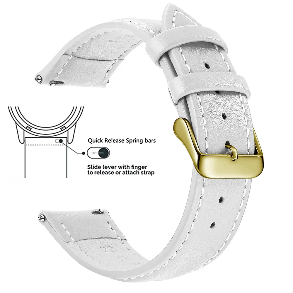 Echtleder Uhrenarmband Schnellverschluss 18/20/22mm für viele Smartwatches