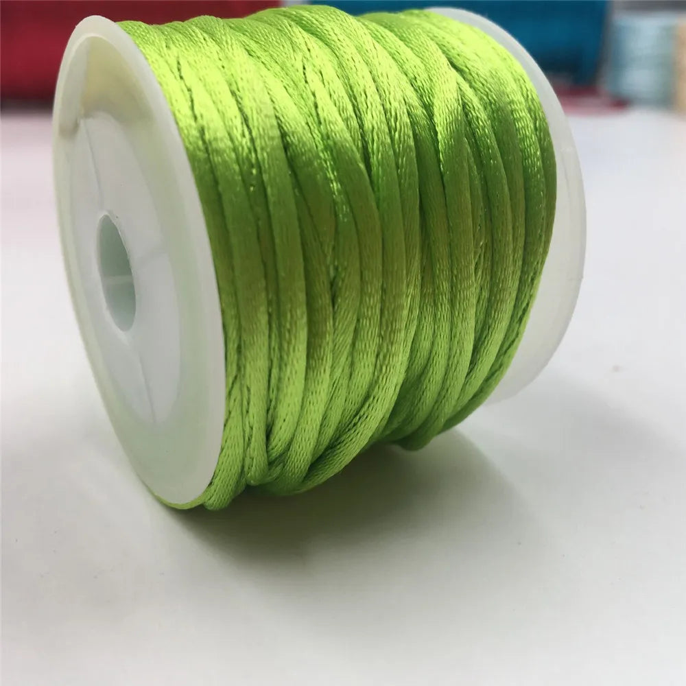 2mm Satinband geflochten Seide Makramee Seil für DIY Armbänder