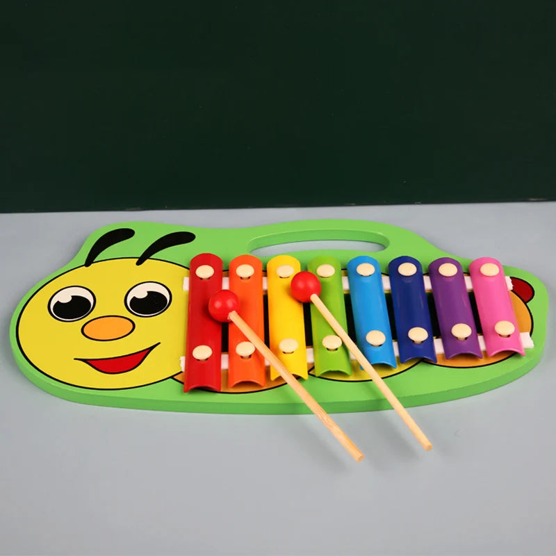 Farbenfrohes 8-Töne Holz-Xylophon mit 2 Schlägeln – spielerisch Musik lernen