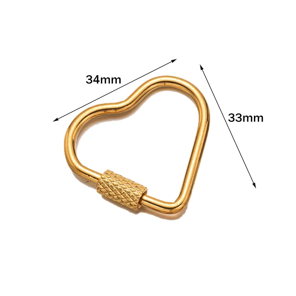 5er Set goldene Schraube Karabiner aus Edelstahl für Schmuck DIY