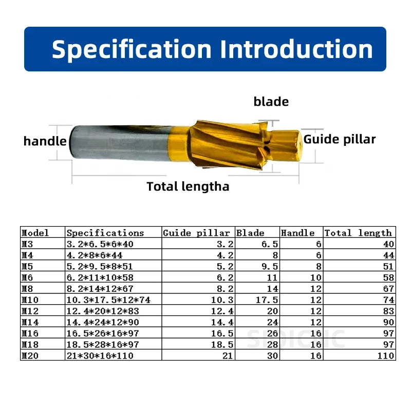 Präziser 4-Schneider Senkerfräser HSS M3–M20 für saubere Metallbohrungen