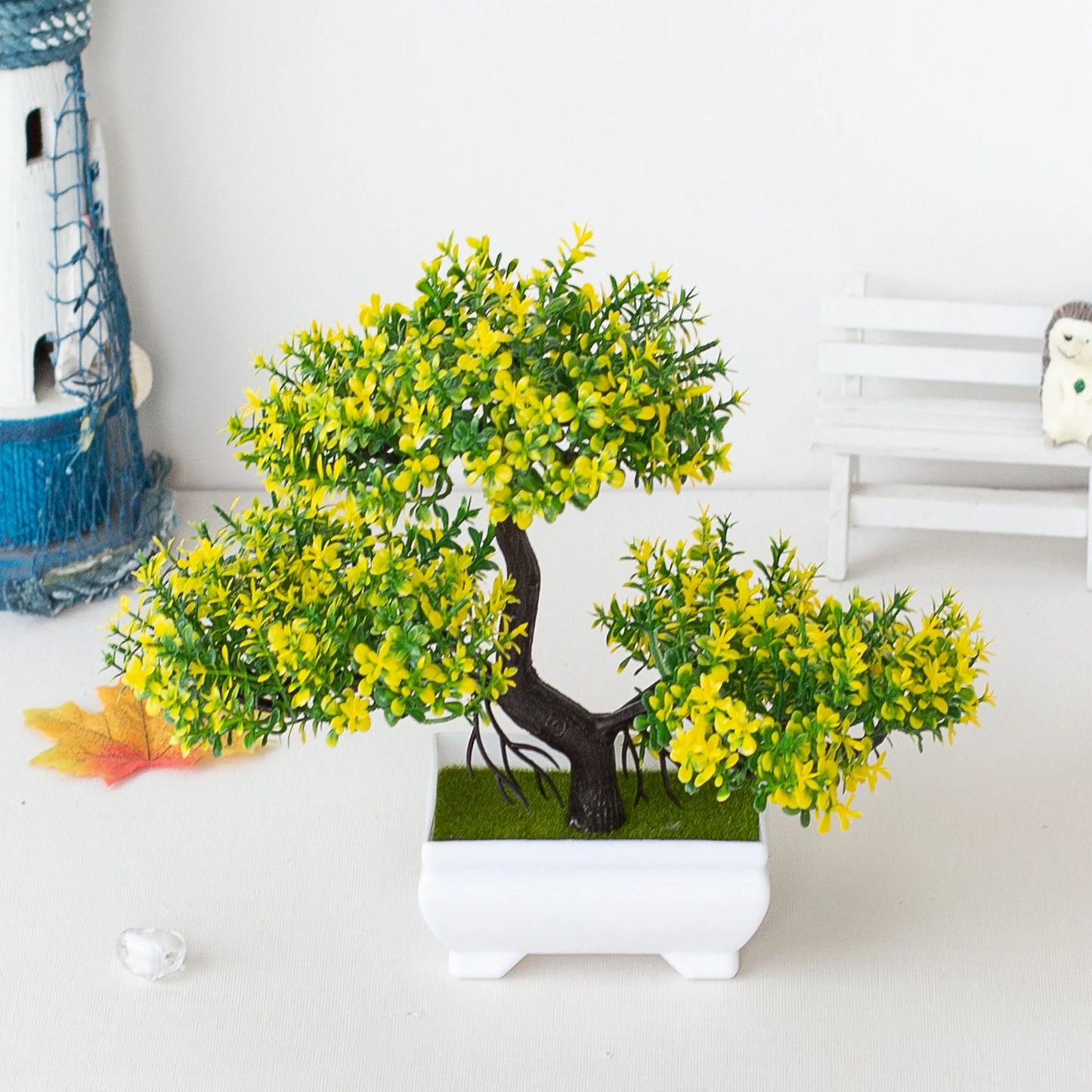 Grüne Kunstpflanze Bonsai für stilvolle Raumdekoration