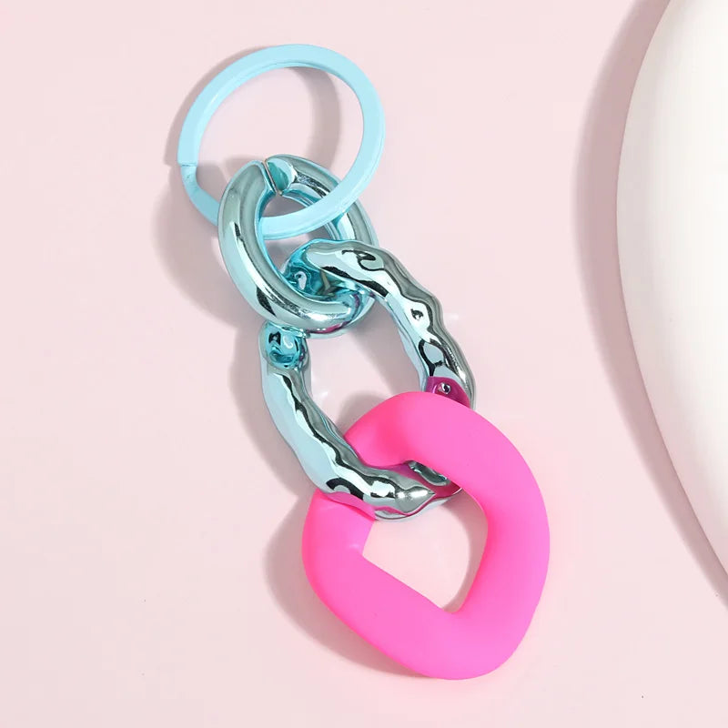 Bunte Acryl Schlüsselanhänger mit O-förmiger Schnalle – Trendiges Accessoire