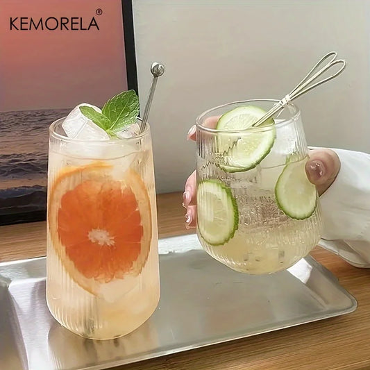 Set Hitzebeständige Glas Trinkbecher mit Streifen Design