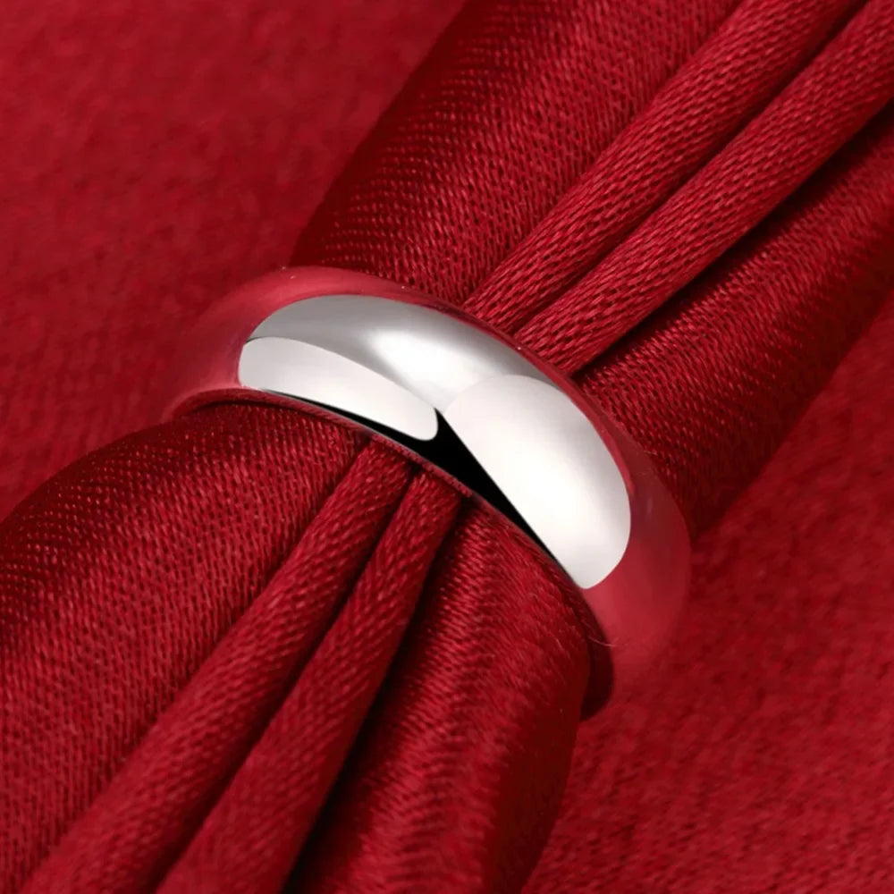 Eleganter 925 Sterlingsilber Ring für Damen in Größen 5-11, schlicht - rund
