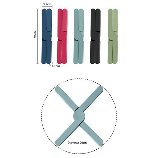 X-förmige Faltbare Silikon Matte - Hitzebeständig - Rutschfest für Töpfe Pfannen